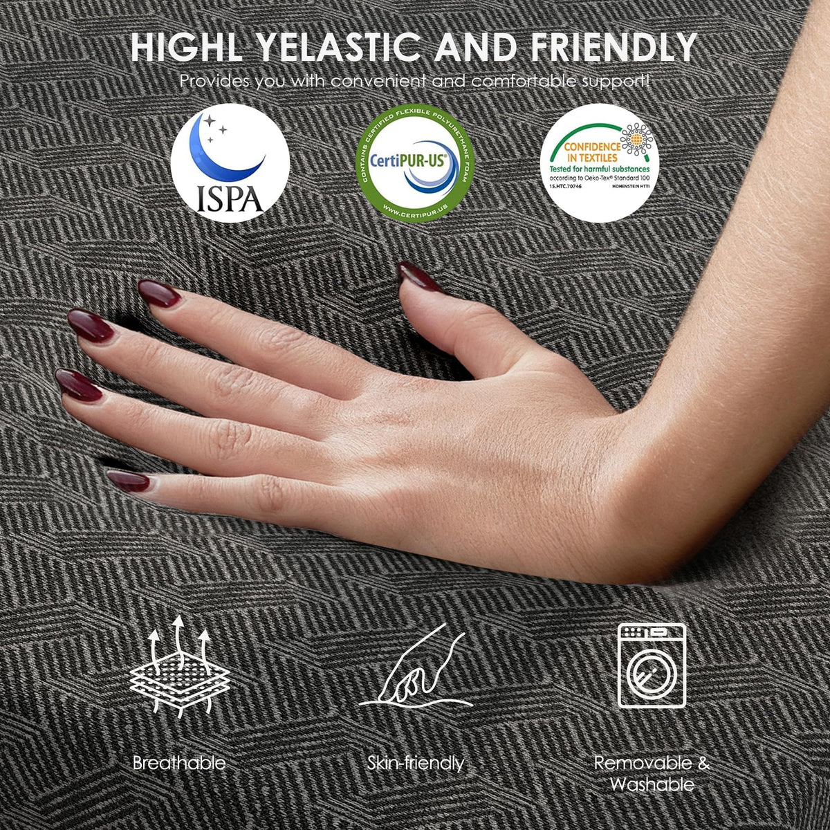 4 Inch Tri-Fold Twin Size Memory Foam Mattress with Washable Cover A86650