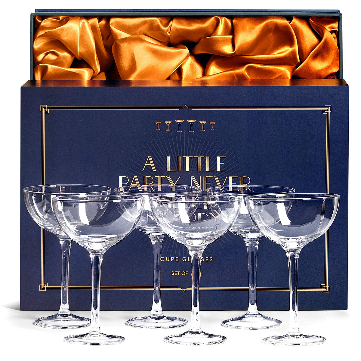 Crystal Champagne Coupe Glasses Set of 6 Y860413