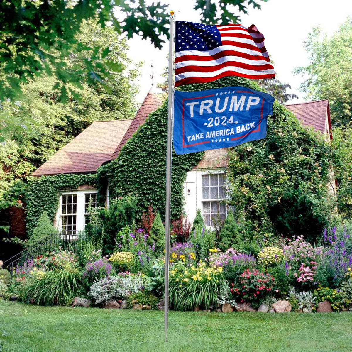 20 FT Aluminum Flagpole Kit with USA Flag P5637