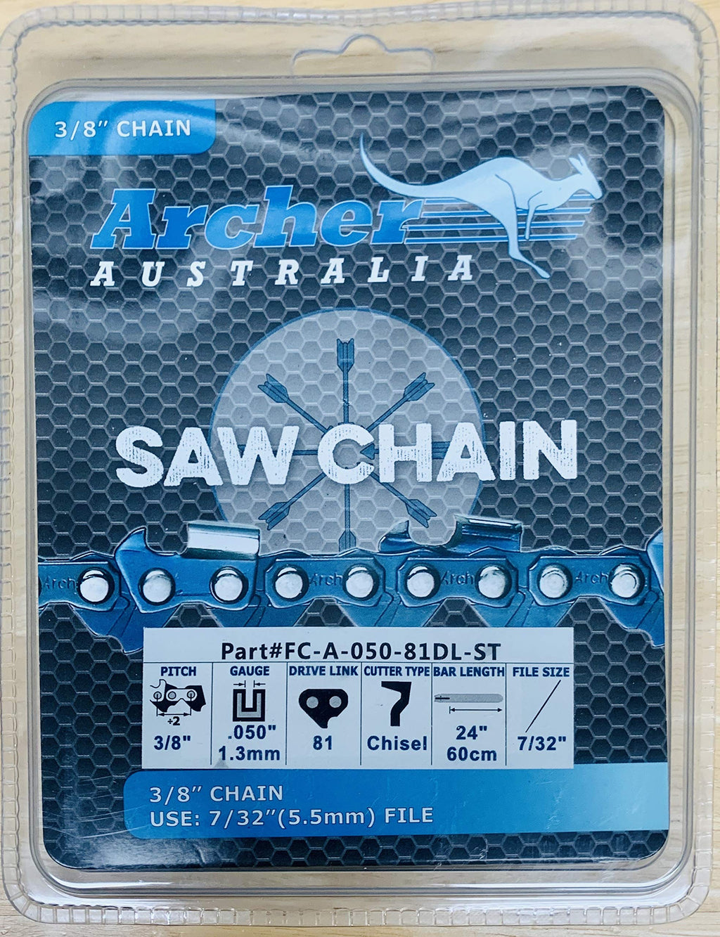 24" Chainsaw Chain 3/8" .050 81DL Chisel Skip Tooth V929
