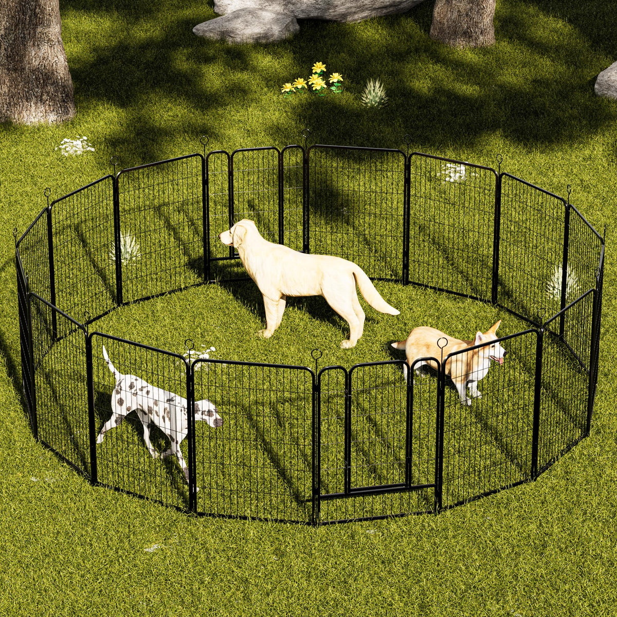 Heavy-Duty Iron Exercise-Pen System Portable Yard Camping Kennel Alternative W283